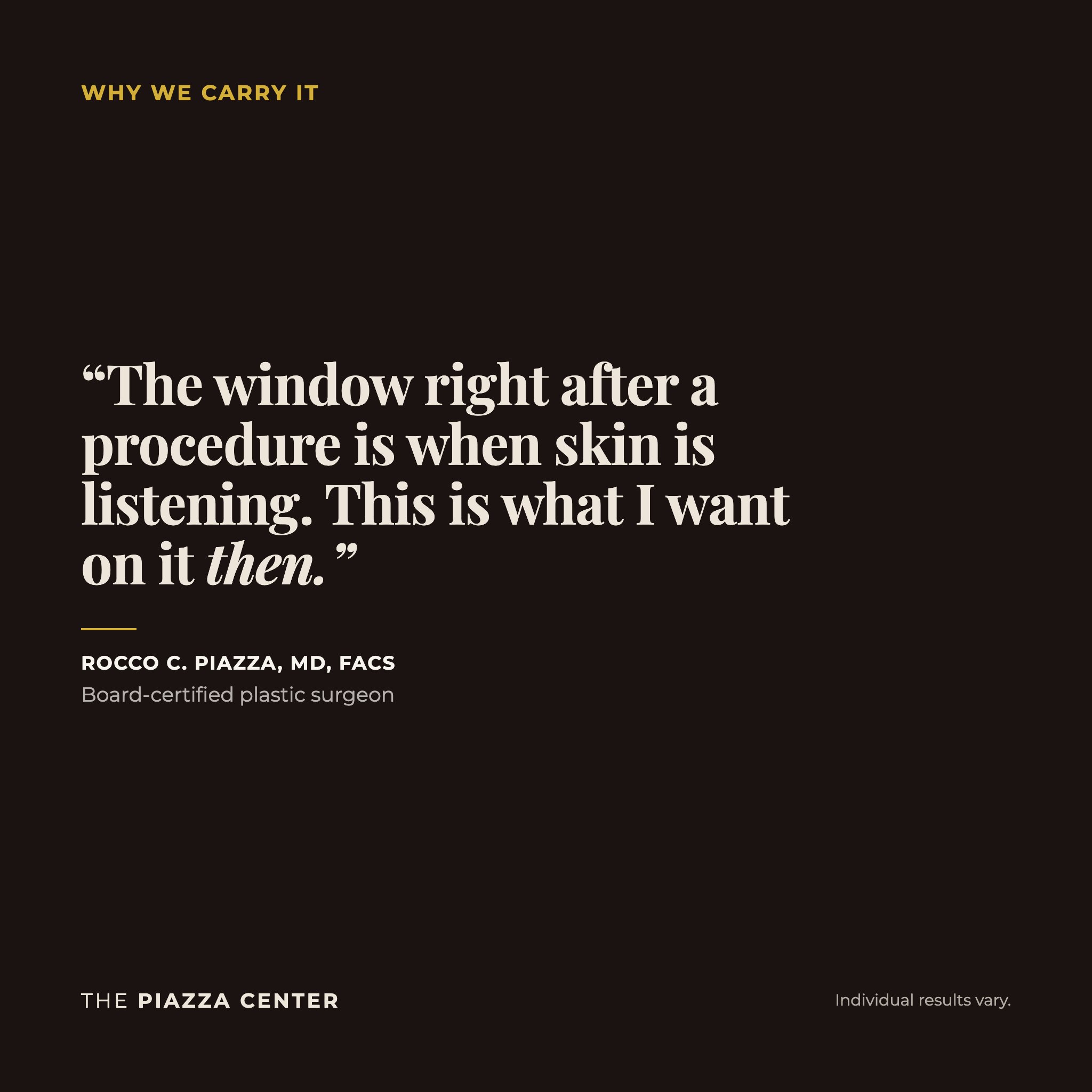 Dr. Rocco Piazza, board-certified plastic surgeon in Austin, on the window right after a procedure