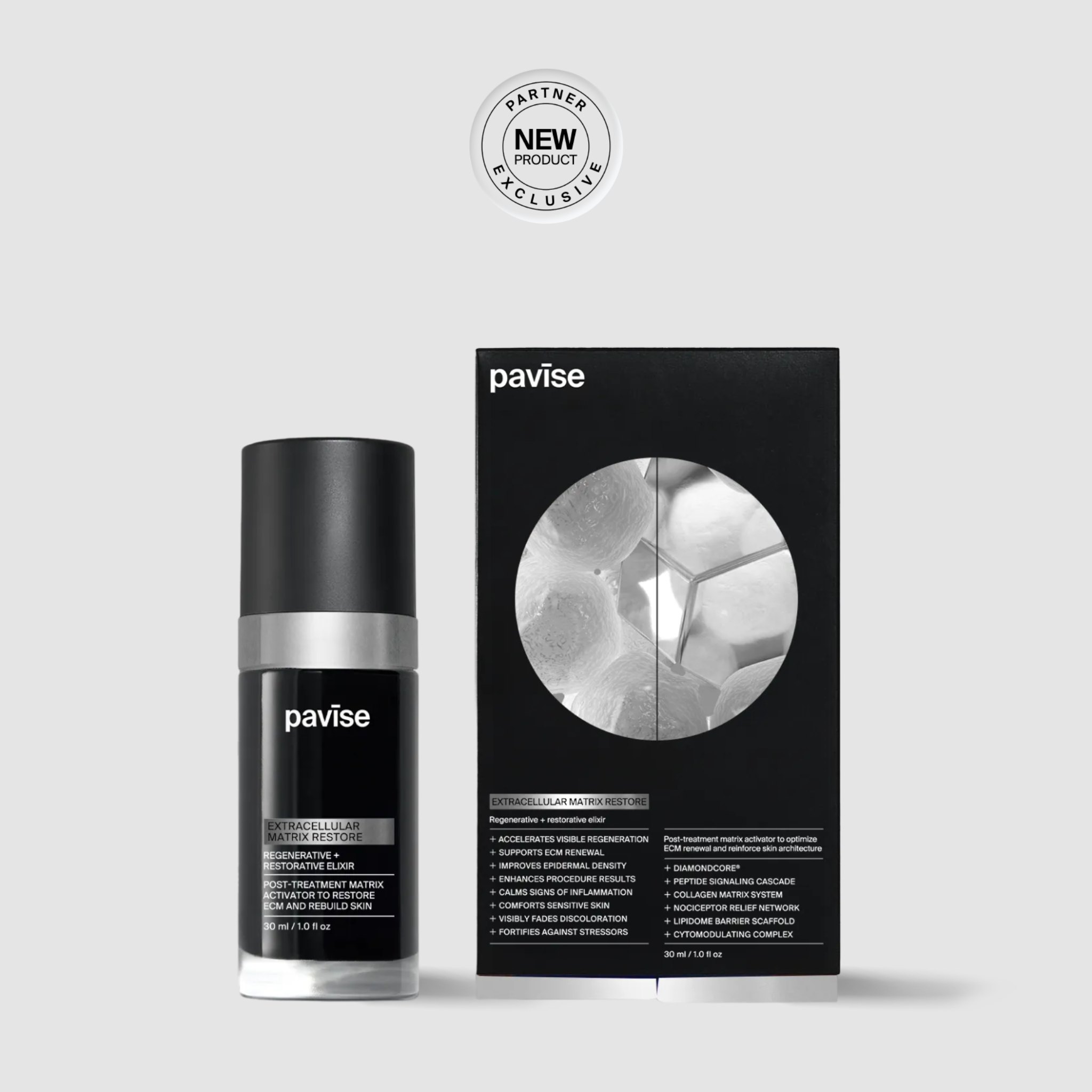 Pavise Extracellular Matrix Restore 30ml bottle and carton