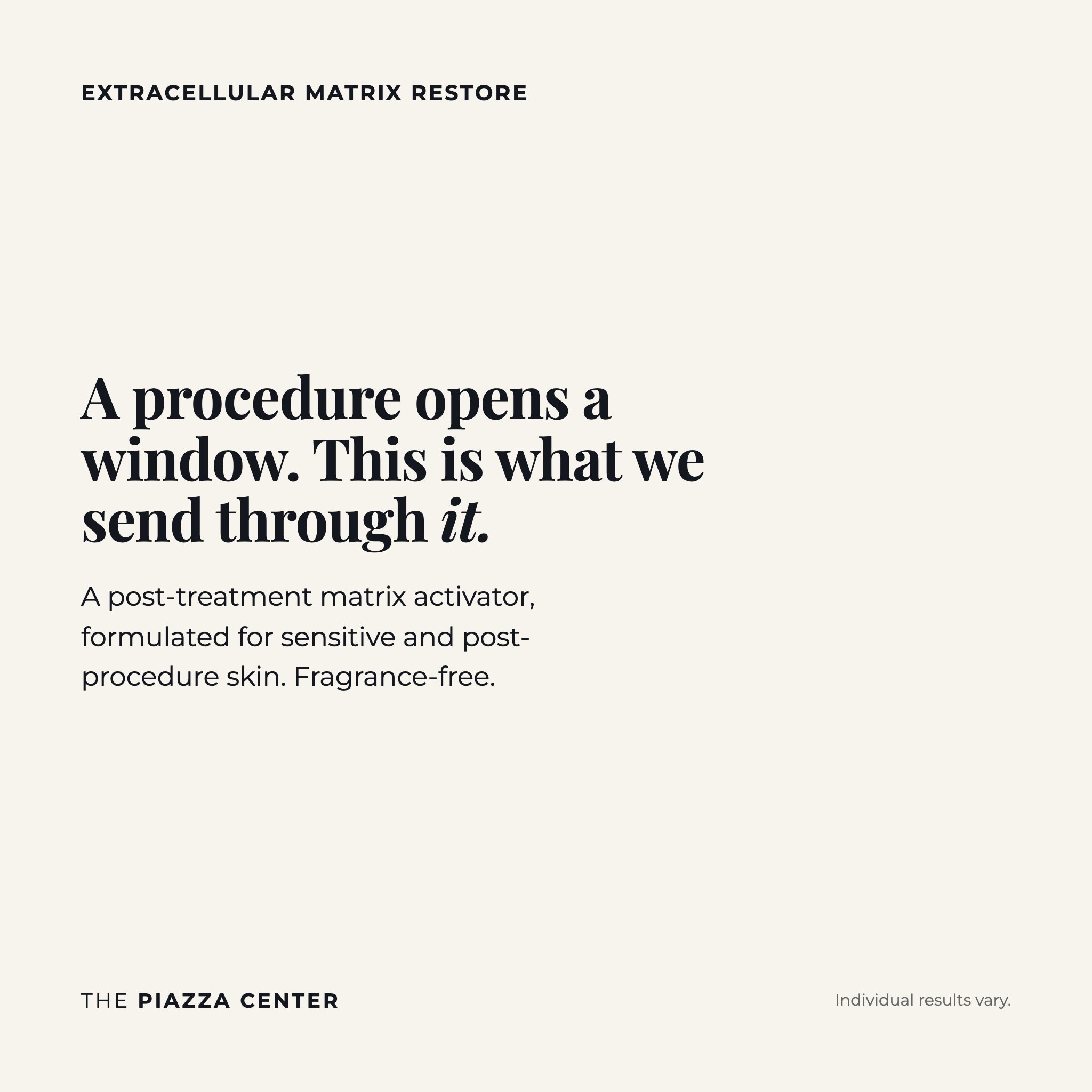 A procedure opens a window: post-treatment matrix activator for sensitive and post-procedure skin