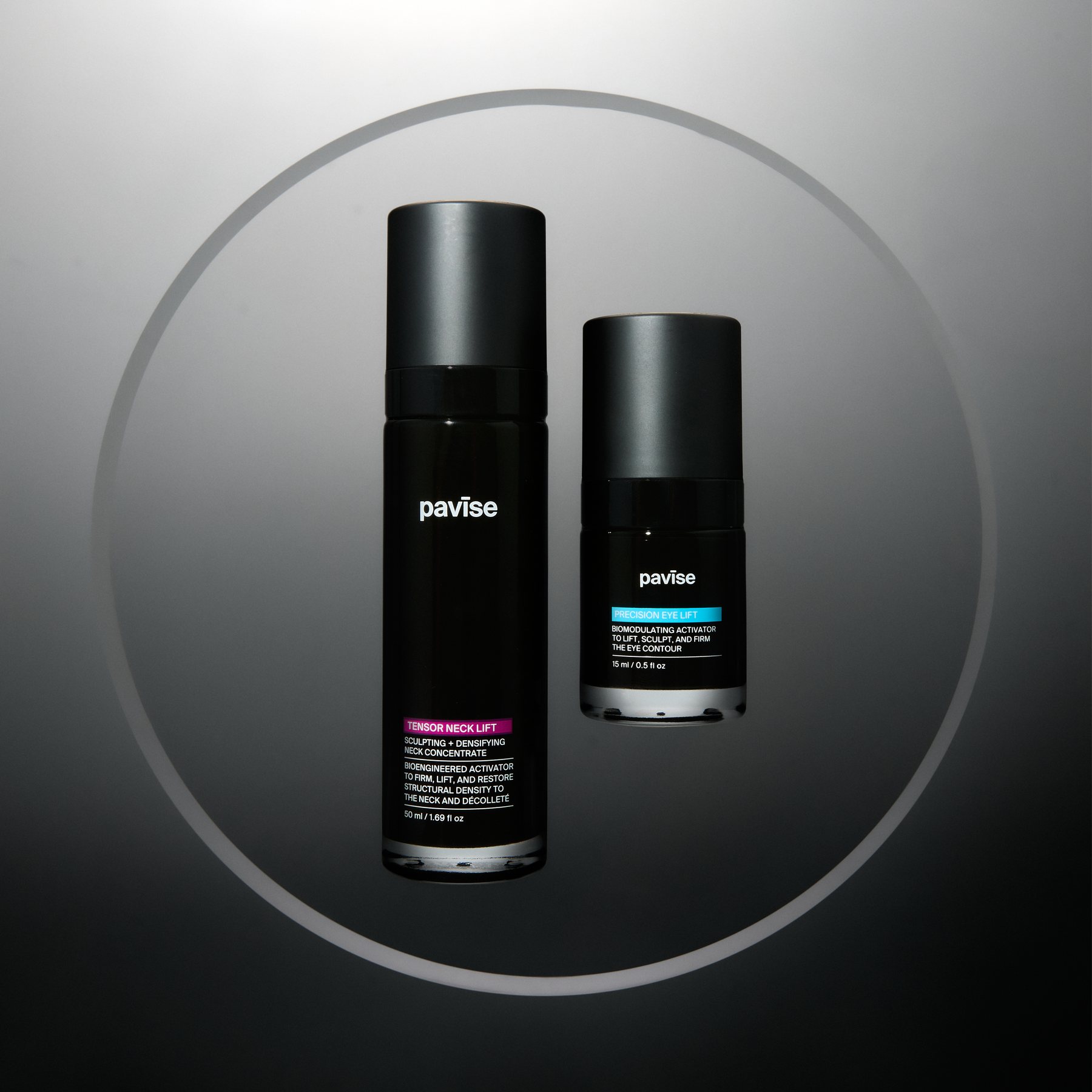 Pavise Tensor Neck Lift with Pavise Precision Eye Lift, a two-step neck and eye routine